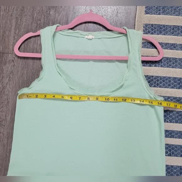 🌸 $10 SALE J. Crew Mint Green Tiered Ruffle Hem Tank Dress Cotton Summer 09 SM - Picture 13 of 15